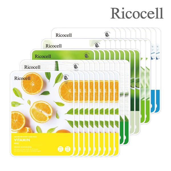 Lycocell Moist Moisture Essence Mask Pack Aloe 10p + Collagen 10p + Snail 10p + Vitamin 10p + Green Tea 10p