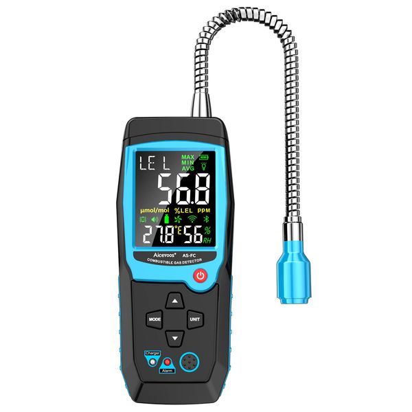 Aicevoos FC Gas Detector, Gas Leak Detector with Digital Display and Audible Alarm to Locate the Source of a Combustible Gas Leak