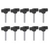 sourcing map 10pcs Tee Wing Knobs Thumb Screws M5 x 30mm Standard Male Thread Plastic T/Z Knobs Adjustable Handles Hand Clamping Thumbscrew, Black