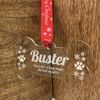 PERSONALISED PET MEMORIAL BONE SHAPED DOG BAUBLE CHRISTMAS TREE DECORATION
