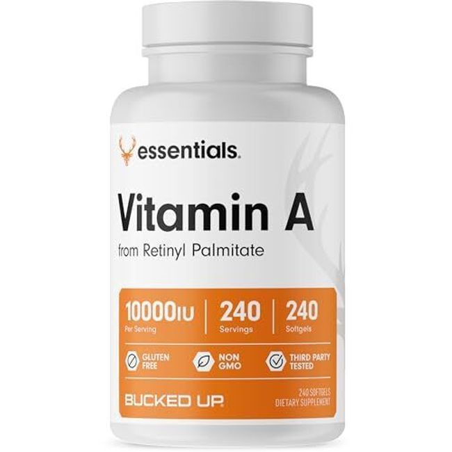 Bucked Up Vitamin A 10000IU Per Serving, Essentials 240 Count (Pack of 1)