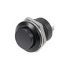 sourcing map 5Pcs,16mm Black Momentary Push Button Switch Round Raised Button R13-507 SPST NO