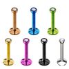 Piercingfaktor Piercing Micro Stud Plate Internal Thread with Crystal Rhinestone Lip Monroe Labret Lips Silver 1.0 mm x 8 mm