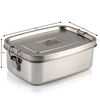 Indian-Tiffin Stainless Steel Large Single Layer Rectangular Lunchbox (Large)