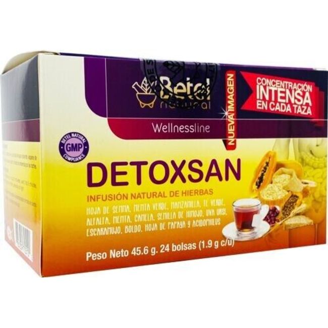 Detoxsan Total Detox Tea by Betel Natural - Whole Body Detox Formula - 24 TeaBag