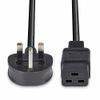 LINDY 2m UK 3 Pin Plug to IEC C19 Power Cable Black