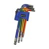 US Pro 9pc Multicoloured Metric Long Ball end Hex Key Set 1633