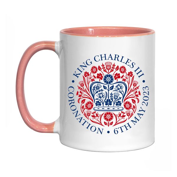 King Charles III Coronation Emblem Pink Mug