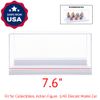US 7.6" L Clear Acrylic Display Case UV Perspex Box Plastic White Base Dustproof