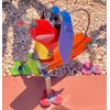 Metal Multicolor Weenie Dog Yard Art Garden Decor