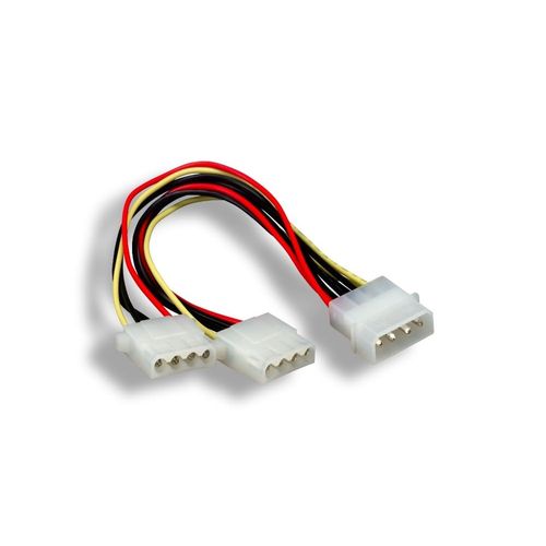 KENTEK 8 Inch 8" 4 Pin Molex 5.25 Male to 2 X 4 Pin Molex 5.25 Female Y-Splitter M/F IDE DC Internal Computer PC Power Cable Adapter Cord
