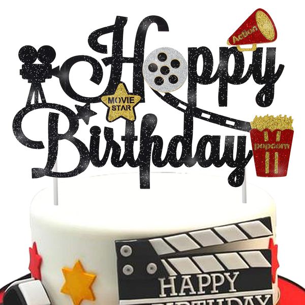 Movie Night Cake Topper Movie Night Birthday Party Decoration Movie Cake Topper Movie Theme Baby Shower Moive Night Party Supplies