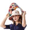 Packable Extra Large Brim Floppy Sun Hat Reversible Flora UPF 50+ Beach Sun Bucket Hat Beige