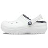 Crocs Kids' Classic Lined Clog Slippers, White, 4 Big Kid