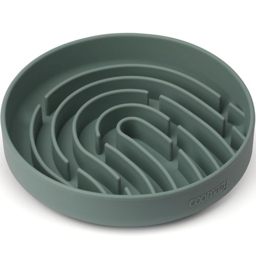 Coomazy Silicone Slow Feeder Dog Bowls, Slow Down Pet Eating Speed for Prevent Choking Promote Digestion, Green