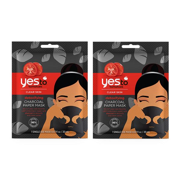 Yes To Tomatoes Clear Skin Detoxifying Charcoal Paper Mask (Pack of 2)