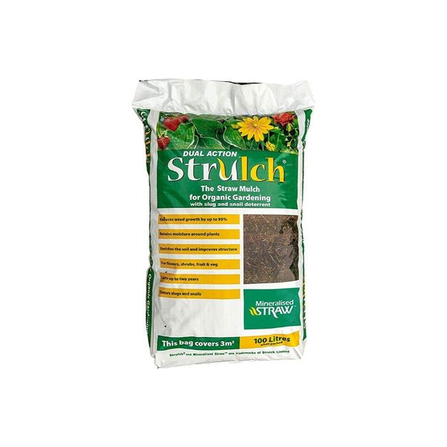 Strulch Organic Straw Mulch Slug Snail Deterrent Large Bag 9kg