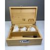 Bamboo Stash Box by MustStash, with Combination Lock and Rolling Accessories