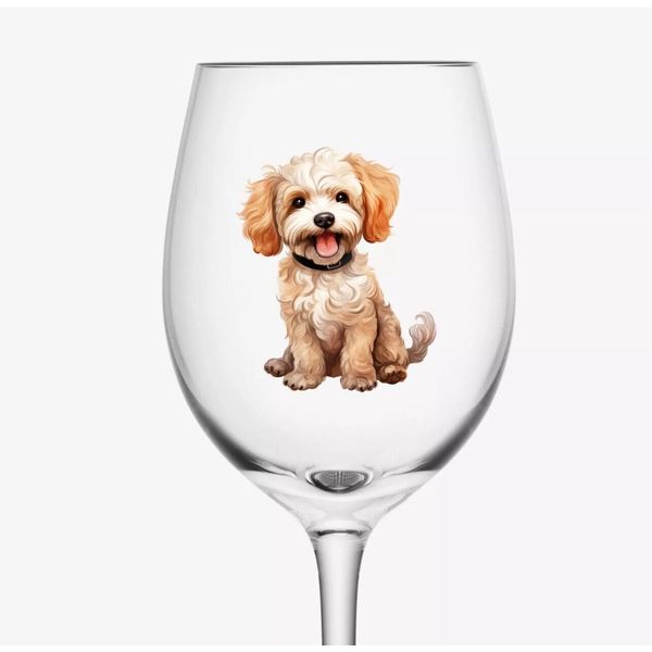 x9 Doodle Dog-Animals/Dog-Wine Glass/Car-Vinyl Sticker Decal-00463