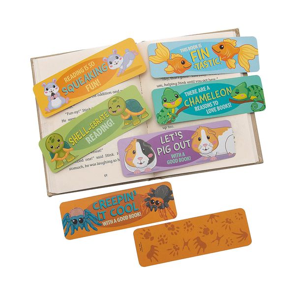 Fun Express Classroom Pets Bookmarks Bulk 48 Pc