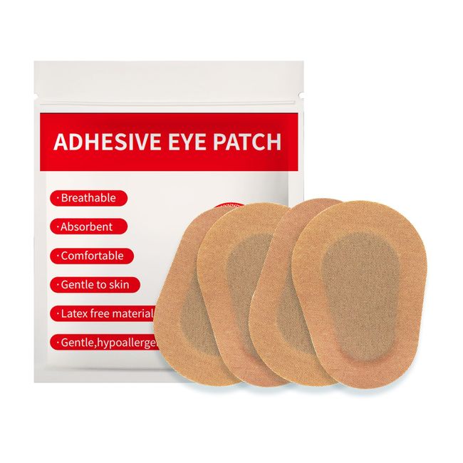 AndicAge Beige Adhesive Eye Patches Non-Woven Fabric Comfortable Breathable Pad Eye Bandages for Kid/Children/Adult (40count)