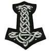 Smartbadge® Celtic Knot Thors Hammer Embroidered Sew or Iron on Patch (A)
