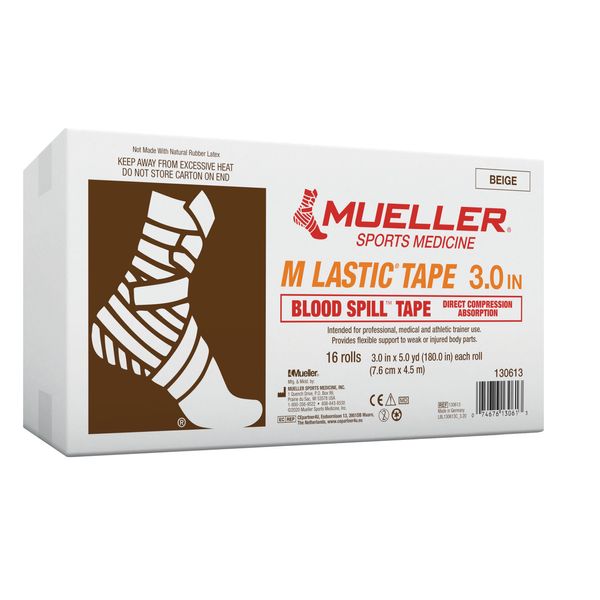 Mueller Mlastic Tape 7.5 cm x 4.5 m, Beige, 16 Rolls