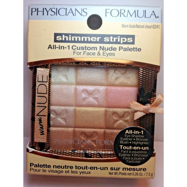 Physicians Formula Shimmer Strips All-in-1 Custom Nude Palette Warm Nude, #6241