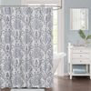 Damask  fabric Shower Curtain includes 12 metal rings