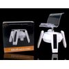 Solar Powered or Battery 360° Rotating 4" Display Stand Turntable w/ Light White
