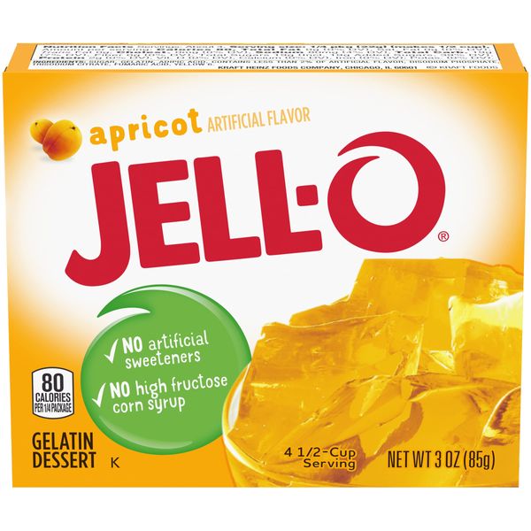 Jell-O Gelatin Dessert, Apricot, 3-ounce Boxes (Pack of 4)