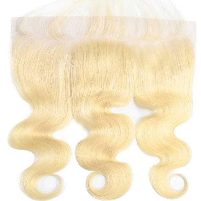 613 Frontal Blonde Frontal 13x4 HD Transparent Lace Frontal Closure 100% Russian Blonde Human Hair Ear To Ear Blonde Frontal Free Part Natural Hairline 150% Density (14 Inch, 613 Frontal)