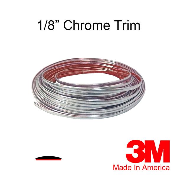 1/8'' X 5 ft CHROME TRIM Interior Exterior Dash Speaker ACCENT MOLDING ROLL