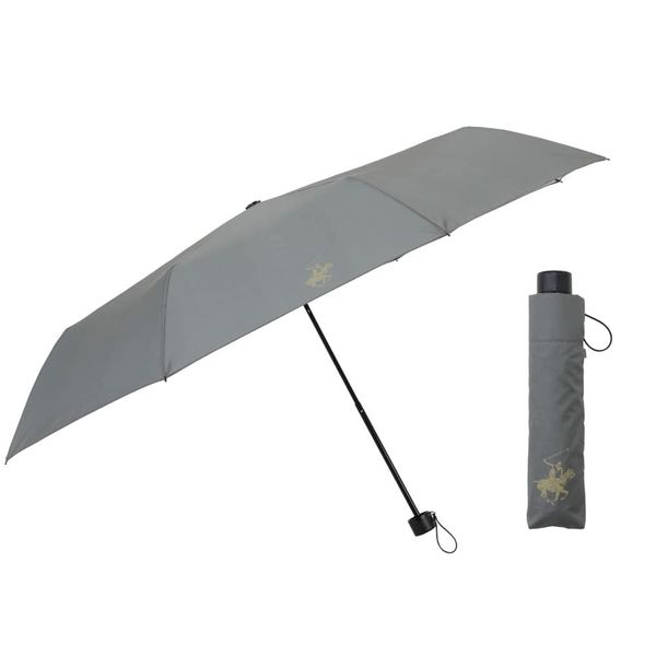 Ogawa 71162 BHPC Folding Umbrella, Rain Umbrella, Gray, Plain, Comes with Safety Cover that Won't Pinch Your Fingers, Brand Logo, Simple