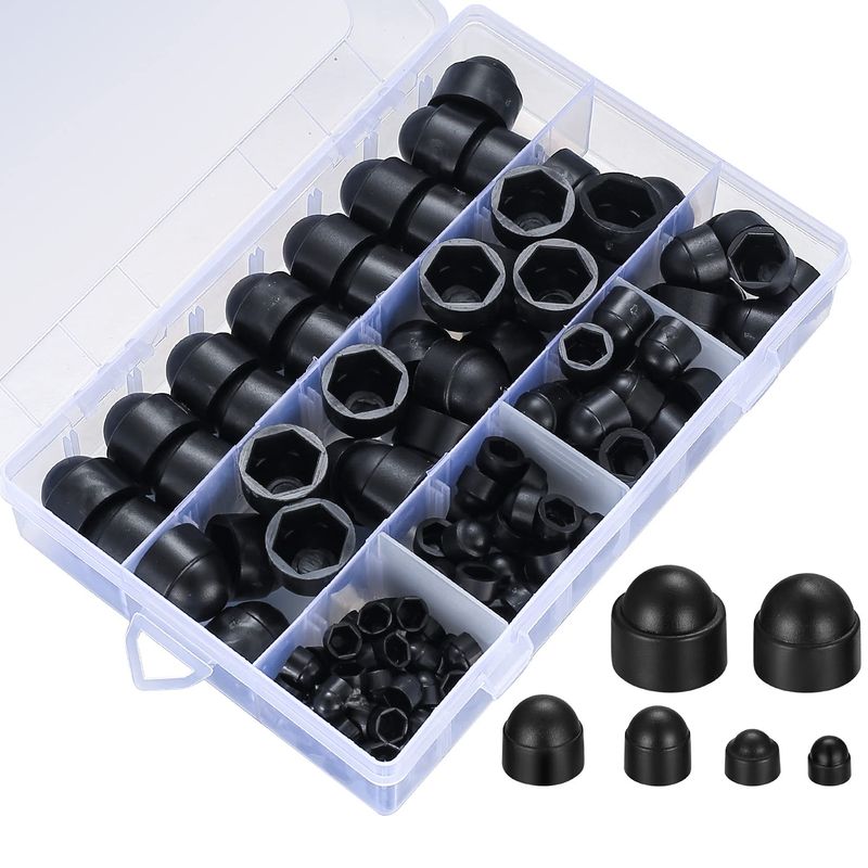 Pack of 145 Screws and Nuts Covers Screw Caps, Plastic Dome Nut ...
