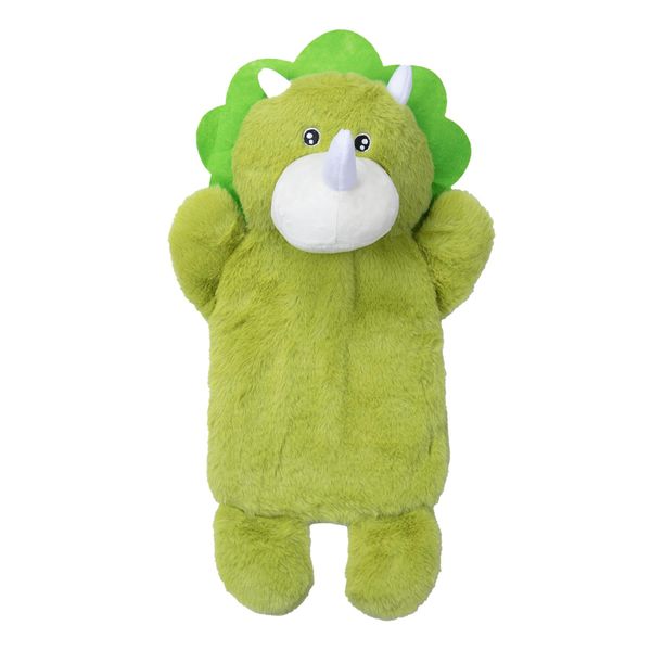 A2Z Hot Water Bottles 3D Animal Dinosaur Soft Plush Fleece Cover 750ML Durable Leak Proof Rubber Bottle Pain Relief Neck Back Shoulder Warmer Cosy Nights Sofa Bedtime Heat Therapy