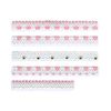 White Floral w/Rhinestone Strip Nail Stickers/Decals