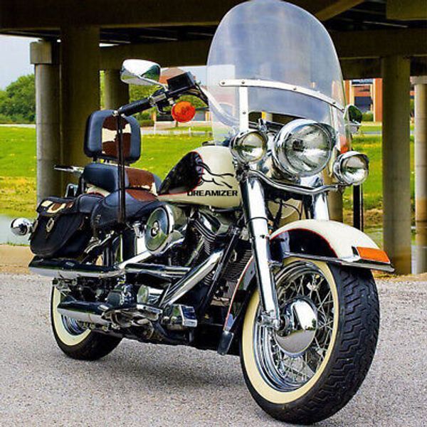 Universal 1" & 7/8" Handlebar Clear Motorcycle Windshield W/ Hardware For Harley