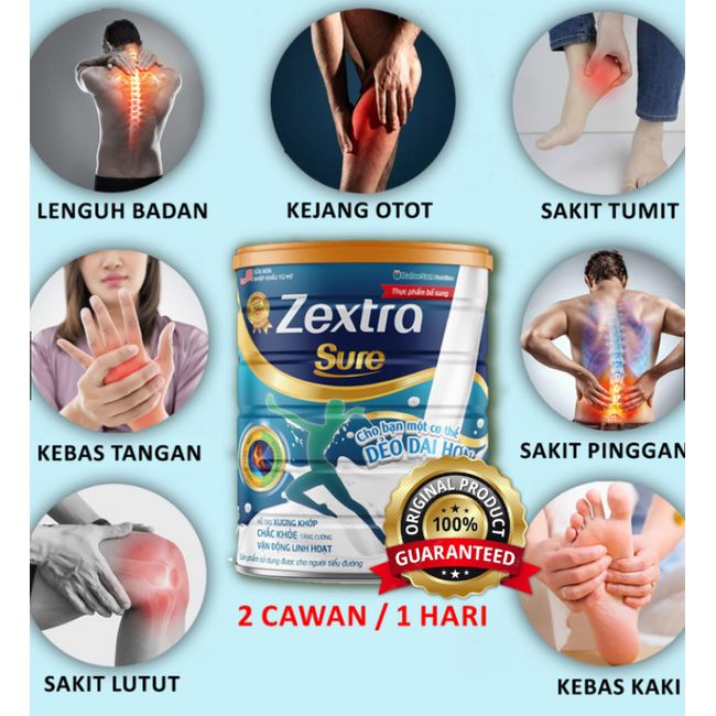 5 Tin Zextra Sure Milk / Knee Pain Back Pain (400g) Back Pain Strengthen Bones