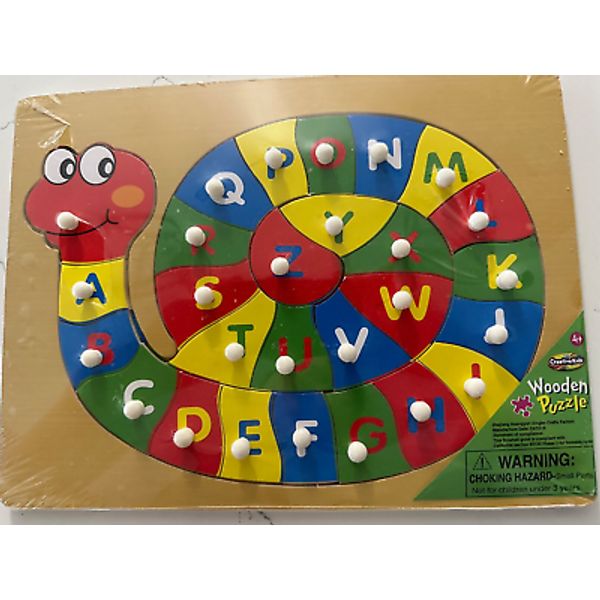 Creative Kids Wooden Peg Snail Alphabet Puzzle Letter Recognition/Memorization