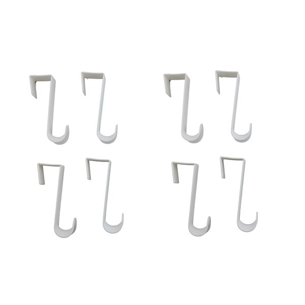 Dependable Industries inc. Essentials Over-The-Door Hanger Hook Set – 8-Pack of 3.5 in., Plastic Over The Door Hangers & White Over-The-Door Hooks – Over-Door Hooks for Hanging Clothes & Towels