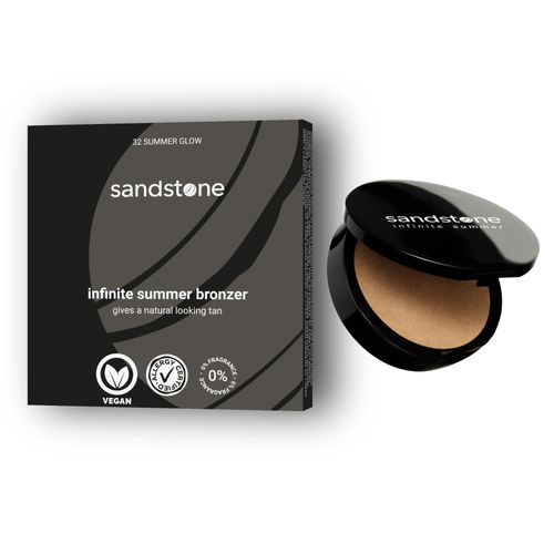 Sandstone Scandinavia Infinite Summer Bronzer - Luxurious Face Bronzers with Rich Color for Natural Summer Glow - Allergy Certified, Vegan Makeup - Suitable for Sensitive Skin Types