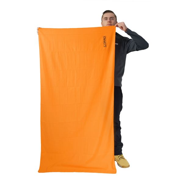 Lomo microfibre camping bath towel. 80cm x 160cm Orange