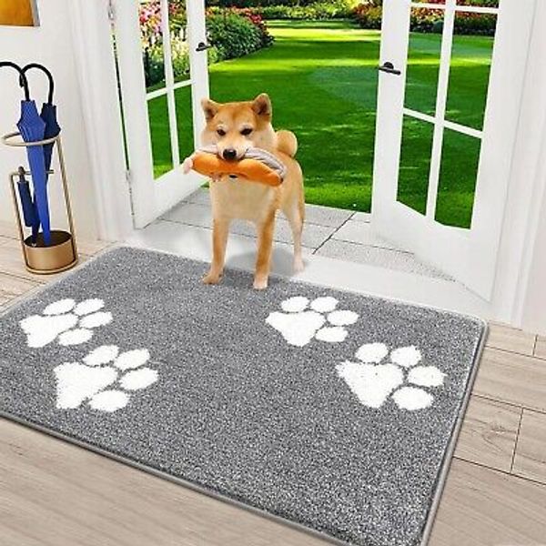 Dog Door Mat for Muddy Paws Non-Slip Washable Mat Door Entry Mud Mat 32x20In New