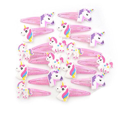 Gifts & Goodies 10 Unicorn Hair Clips Kids Girl Hair Accessories Hairclips Hair Slides UK Seller