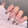 Chisafly Nail Parts, Chain Nail Chain, Rhinestone Chain, Sparkling, Cuttable, 2 Pieces, Approx. 19.7 inches (50 cm), Rhinestones - Silver