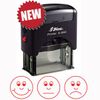 3 Faces / Expressions Self-Assessment Self-inking Stamp for Teachers - RED ink