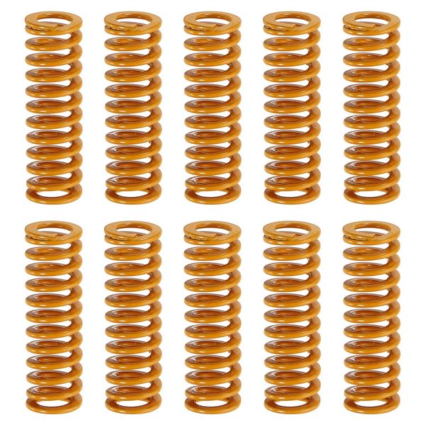sourcing map 10pcs 3D Printer Heating Bed Spring, 8mm OD 25mm Length Light Load Compression Mould Die Spring 3D Printer Compression Spring for 3D Printer Electric Part, Yellow
