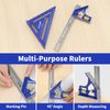 Square Combination Woodworking Tools, 7inch Carpenter Square Wood Working Tools and Accessories, 12inch Square Ruler, Includes Small Bubble Level, Protractor Angle Ruler Carpentry Tool