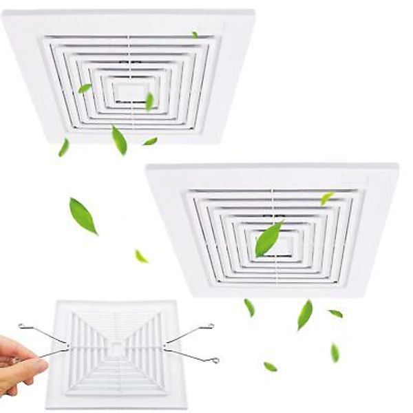 Bathroom Ceiling Fan Grille with Springs, Vent Cover Wall Mount Bathroom Fan ...